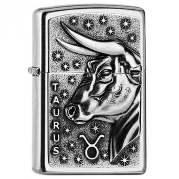 Zapalovac ZIPPO#200, Taurus Emblem, Street Chrome - KLASIKA? Pak tedy zipák! Mnoha léty osvědčený benzínový dělník do každého počasí.Gravírujeme rychle a precizně. Skladem, expedice do 24h.