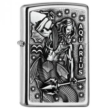 Zapalovac ZIPPO#207, Aquarius Emblem, Street Chrome - KLASIKA? Pak tedy zipák! Mnoha léty osvědčený benzínový dělník do každého počasí.Gravírujeme rychle a precizně. Skladem, expedice do 24h.