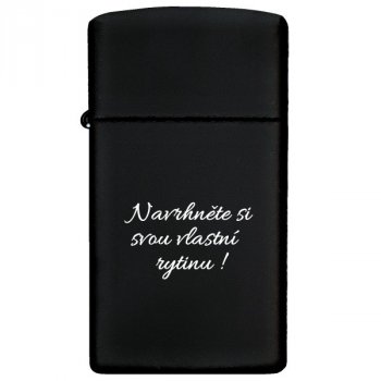 Zapalovač Zippo Black Matte 26111 SLIM - Oblíbený černý Zippo v užším SLIM provedení a s možností vlastního popisu. Skladem, expedice do 24 hodin.