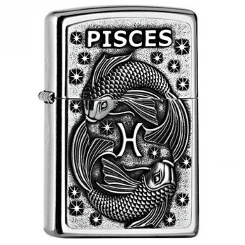 Zapalovač ZIPPO#207, Pieces Zodiac Emblem, Street Chrome - KLASIKA? Pak tedy zipák! Mnoha léty osvědčený benzínový dělník do každého počasí.Gravírujeme rychle a precizně. Skladem, expedice do 24h.