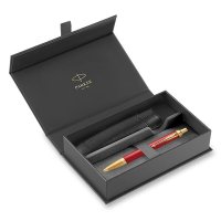 Sada kuličková tužka PARKER IM Premium Red GT + pouzdro - Parker IM - elegantní, vysoce profesionální, spolehlivý. S možností osobního věnování! Skladem, expedice do 24 hodin!